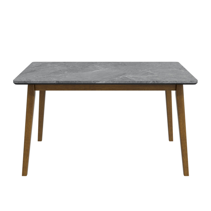 Table de salle à manger avec plateau en bois massif Portrush, Walnut