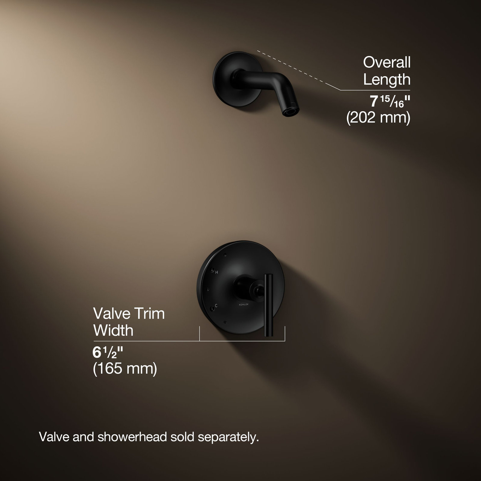 Kohler Purist Rite-Temp Valve Trim with Lever Handle, Matte Black