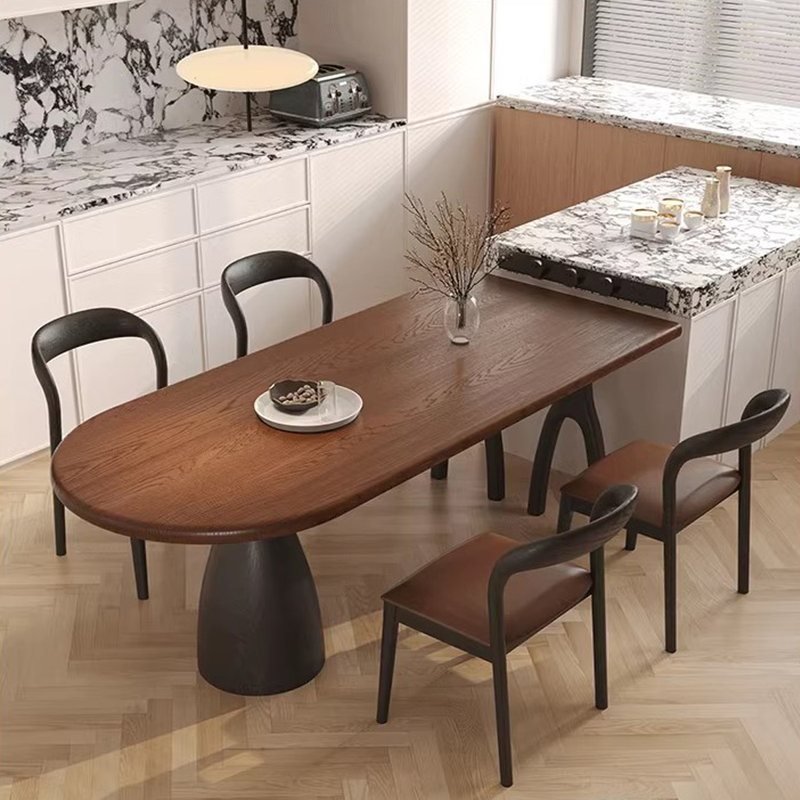 6 - Person Solid Wood Solid Wood Top Three Leg Dining Set, 29.53" H x 55.12" L x 27.56" W, 7 Pieces: Table, 6 Chairs