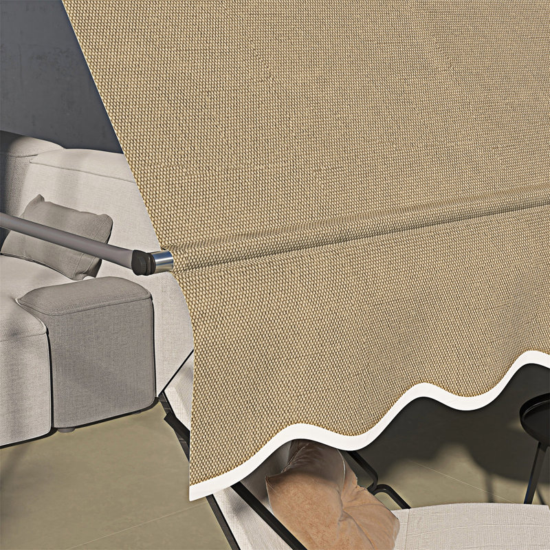 Auvent rétractable manuel avec support Outsunny, Beige, L 118,02 po x P 47,32 po