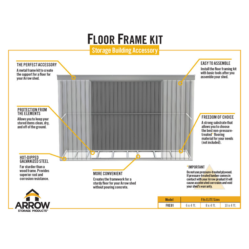 Heavy Duty Galvanized Steel Shed Floor Frame Kit