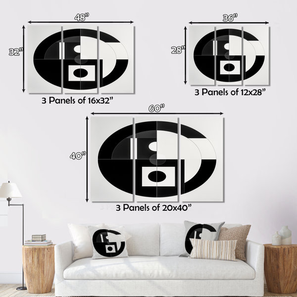 Design Art Bauhaus Black And White Circular Minimalism I - Modern ...