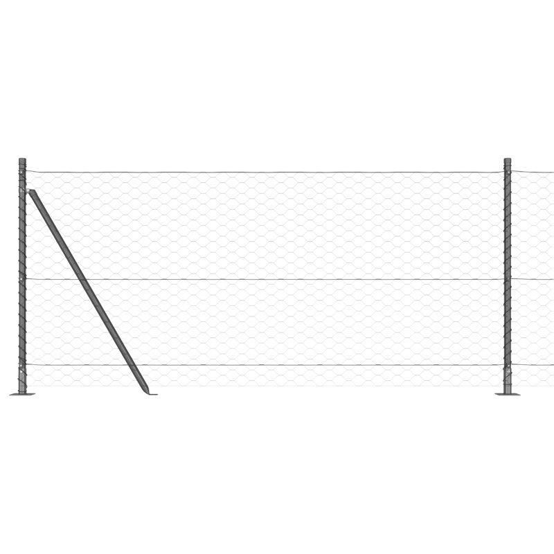Hexagon Fence Steel, Grey, 100cm H x 5000cm W