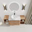 Meuble-lavabo mural avec lavabo d'art et tablettes de rangement, porte à fermeture en douceur-1364994309