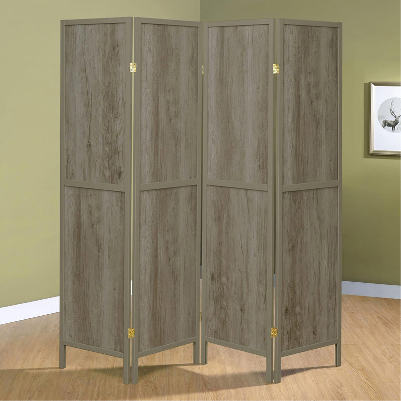 Paravent 4 panneaux Antique Muscade et noir, Brown