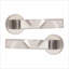1 Set Modern Nova Design Premium Door Handles on Round Rose in Satin Nickel Finish with 2.5" Latch and 1 Pair of Ball Bearing Hinges