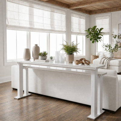 Wavell Console blanche rectangulaire en bois