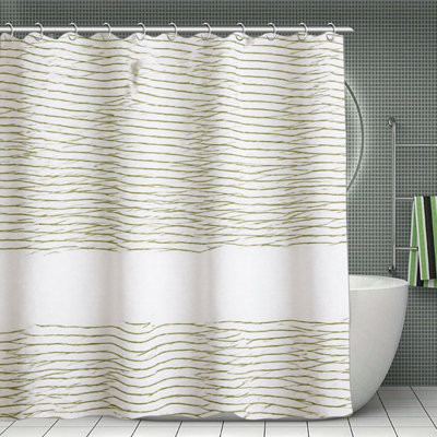 Abstract Wavy Striped Shower Curtains，71 × 71