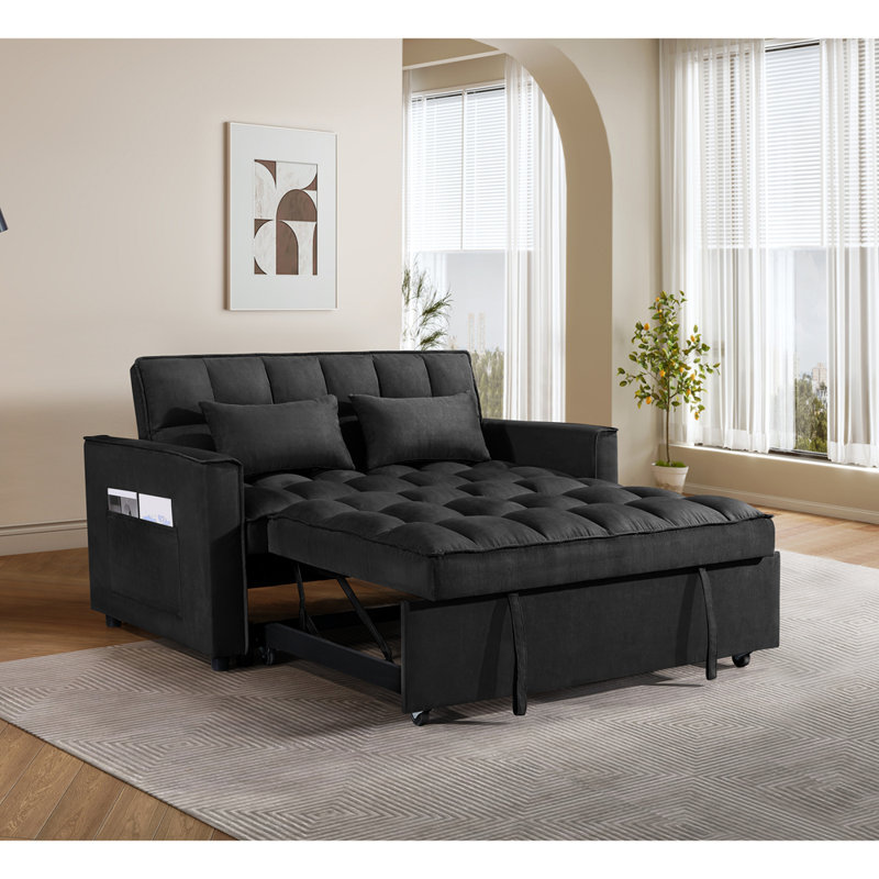Canapé-lit escamotable - Canapé-lit convertible 3 en 1, canapé-lit en suède résistant à l'usure amélioré, canapé-lit avec canapé-lit escamotable pour petit appartement