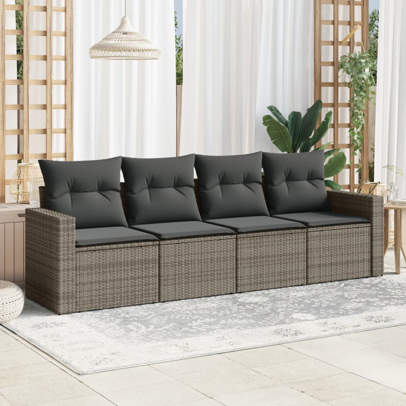 Vidaxl Garden Sofa Set Grey, Dark Grey
