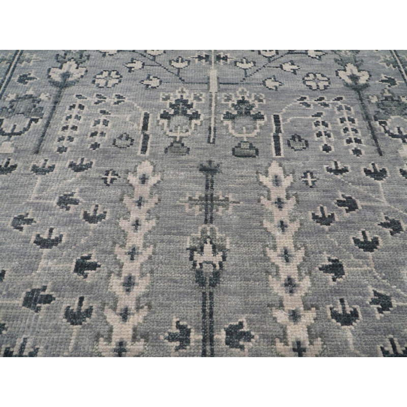 Tapis oriental unique en laine noué à la main 8 pi x 10 pi 2 po de style oriental ton sur ton gris