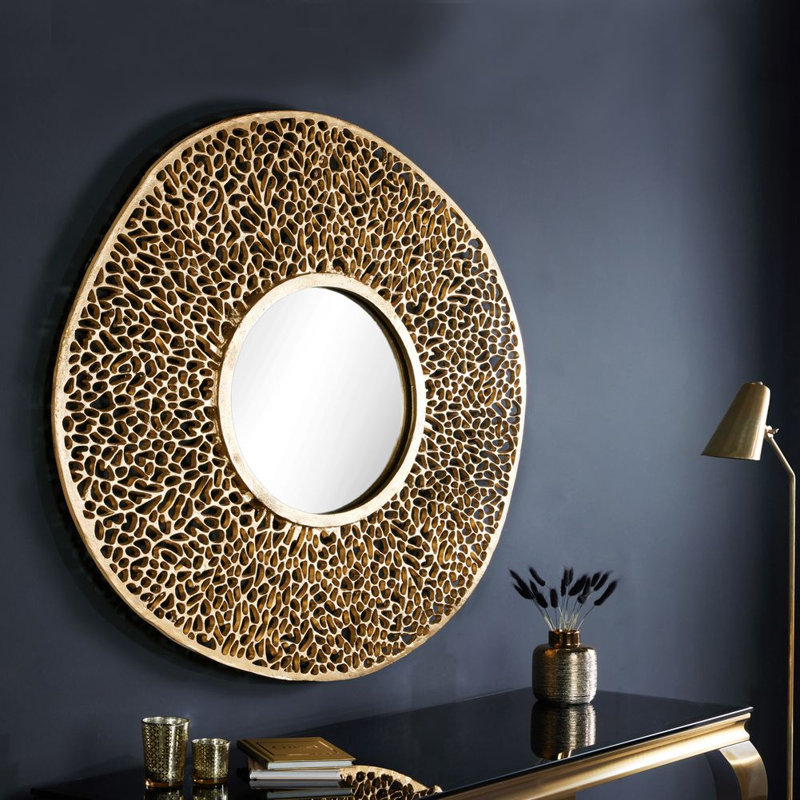 Sanita Aluminum Novelty Wall Mirror, 114cm x 114cm, Gold