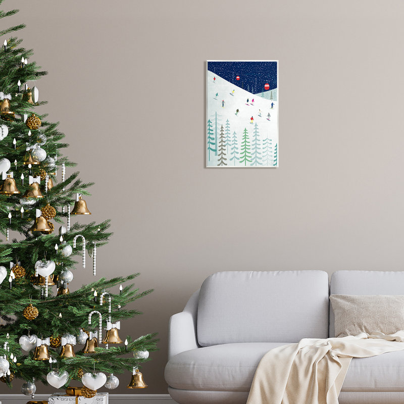 «Skiing Night Sky Winter Slopes» par Andrew Thornton, impression, L 13 po x H 19 po, Mdf