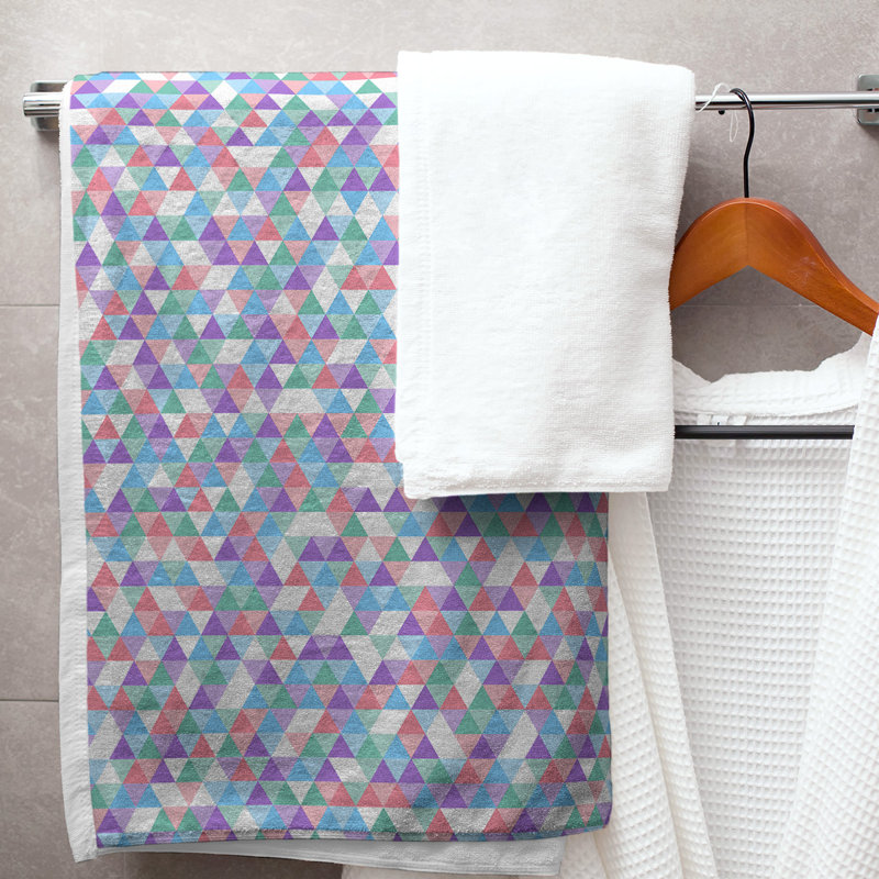 Katelyn Elizabeth Cotton Blend Bath Towel, Blue/Pink