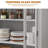 71"H Tall China Cabinet, Arched Storage Cabinet for Dining Room, With Glass Doors & Adjustable Shelves-2105854494