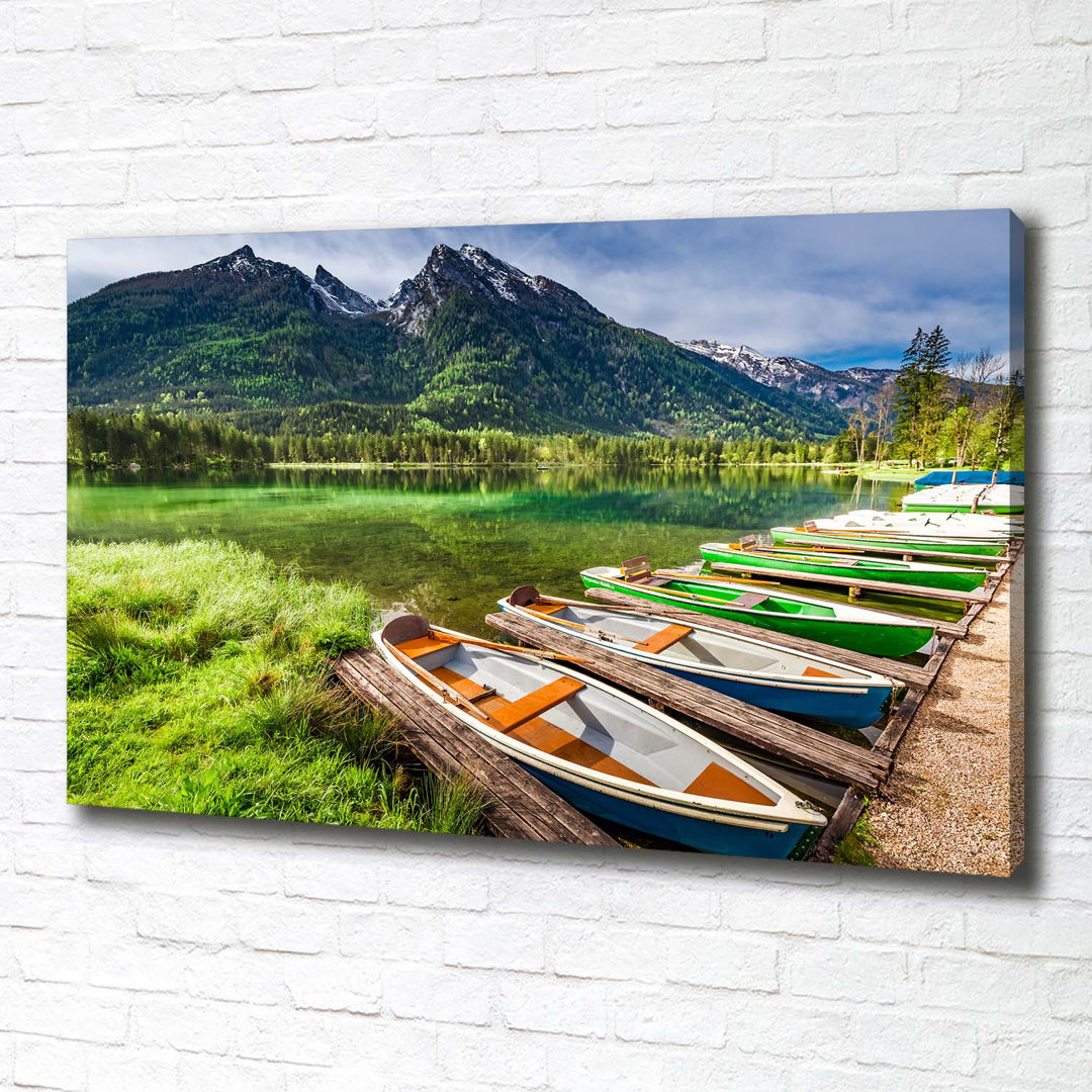 Boote auf dem See - Kunstdrucke auf Leinwand - Wrapped Canvas