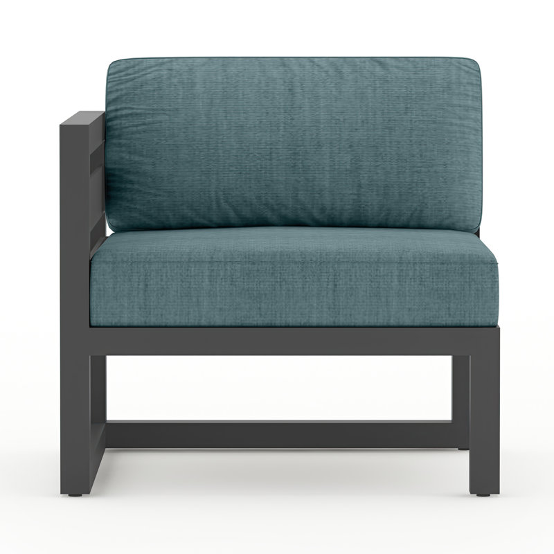 Avion Outdoor One Arm Lounge Chair, Canvas Charcoal Sunbrella® Canvas, Slate