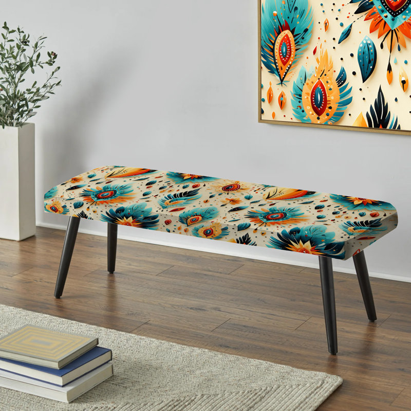 Banc noir rembourré Boho
