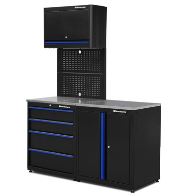 Ensemble 4 pièces de rangement pour poste de travail et outils en acier