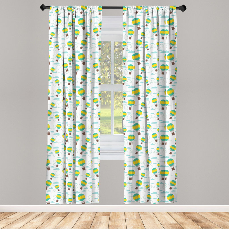 Balloon Semi-Sheer Rod Pocket Curtain Panels, 28" x 95"
