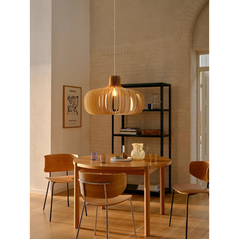 1 - Light Satin Pendant, Brown, White