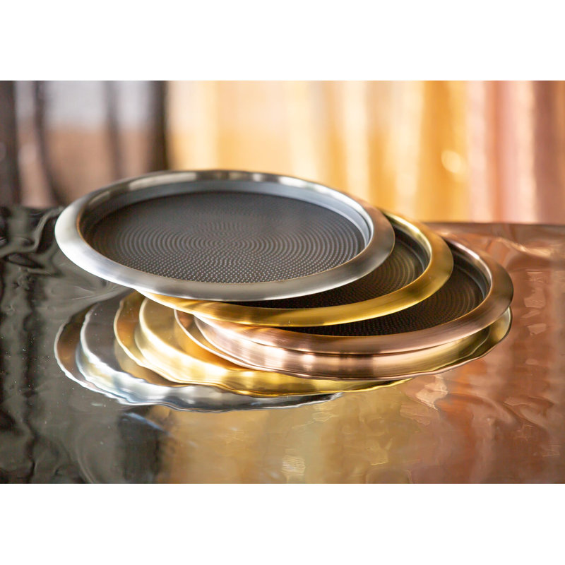 Stainless Steel Removable Insert Serving Tray, Gray, 12"