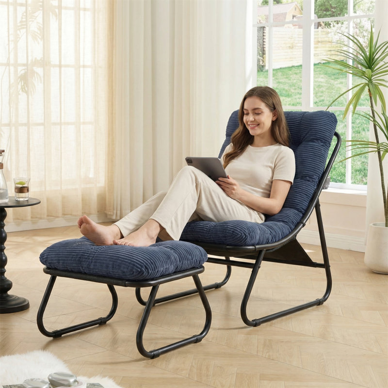 Fauteuil inclinable avec repose-pieds Sling, Marine