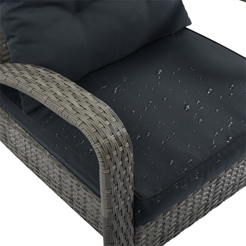 Ensemble de canapé modulaire en rotin pour l'extérieur 4 pièces