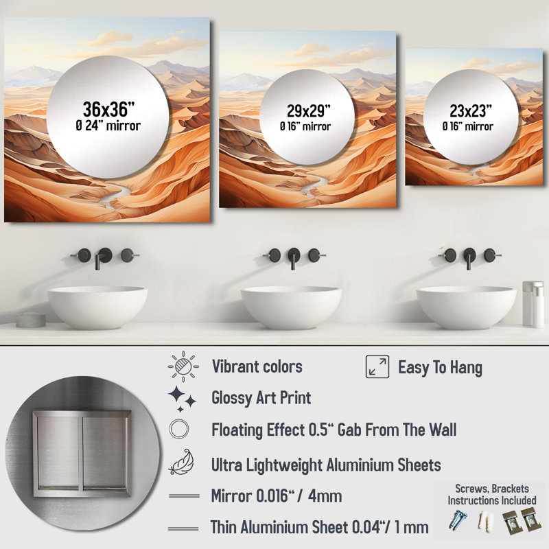Desert Dreams Minimalism Embrace - Minimalism Large Square Mirror For Wall Art Decor, 29" x 29"