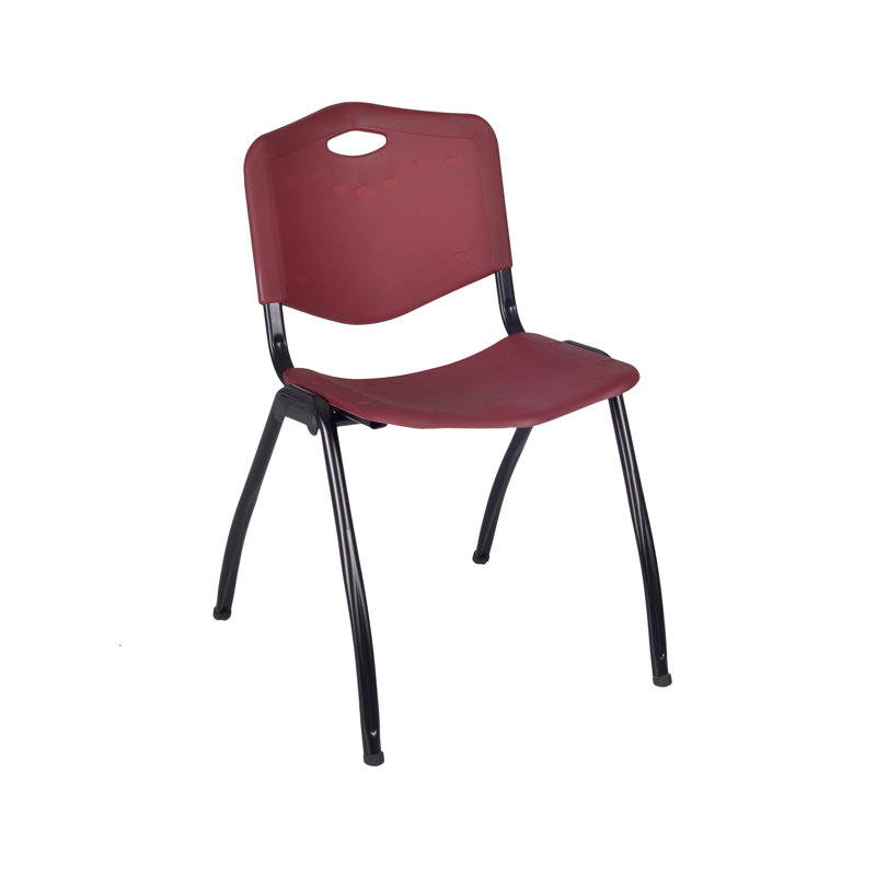 Table de formation en T Nick Nick, chaises empilables 2 M, Bourgogne, Cerisier, H 29 po x L 66 po x l 30 po