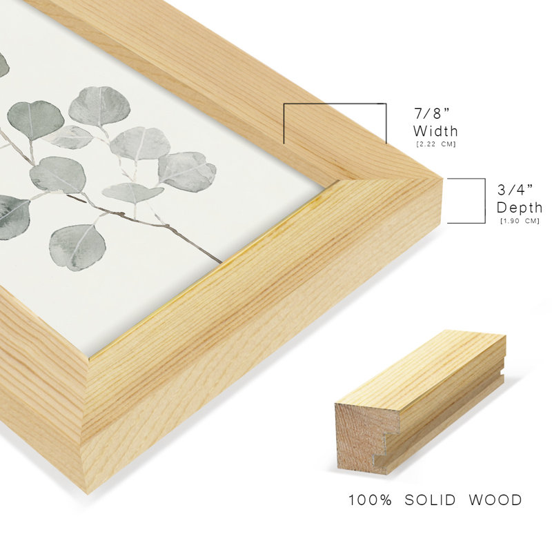 «Burritt Delicate Sage Botanical I», encadré sur papier, H 7 po x l 5 po x P 1 po, Naturel
