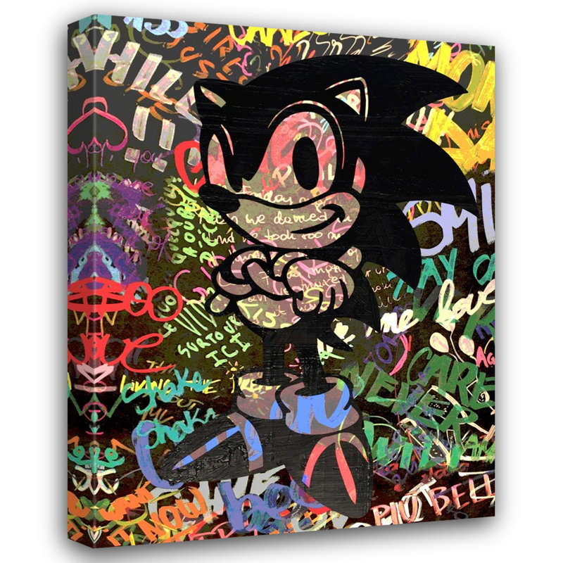 " Sonic The Hedgehog Graffiti " by Stephen Chambers, 15" W x 18" H