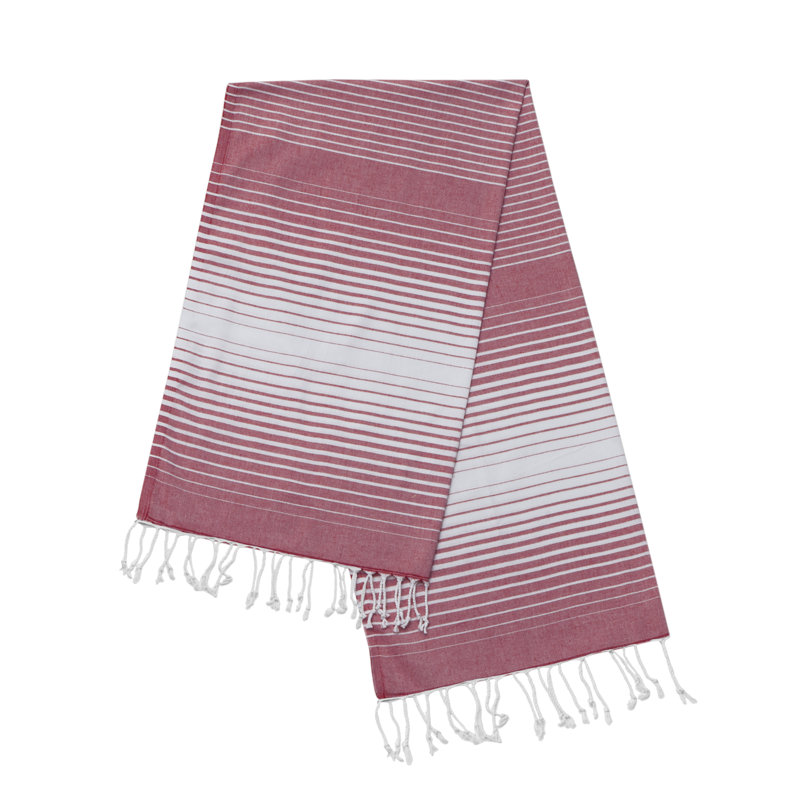 Serviette de plage en coton pestemal fouta, Rouge