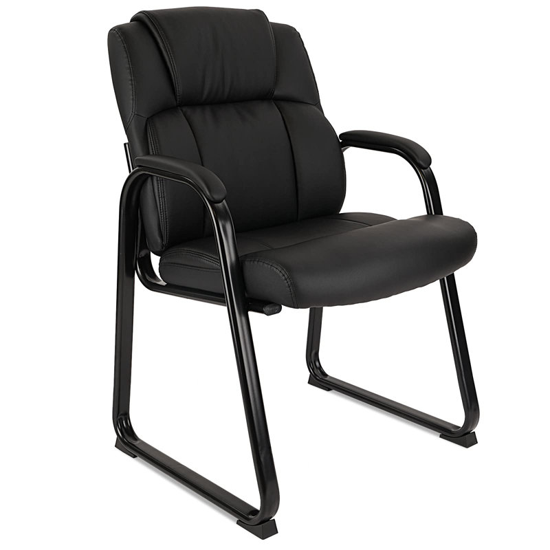 Chaise de salle d'attente en cuir l 25,2 po Morrisonville avec structure en métal