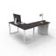 The City, bureau en L moderne pour le bureau et la maison, plateau espresso avec cadre blanc-92634393