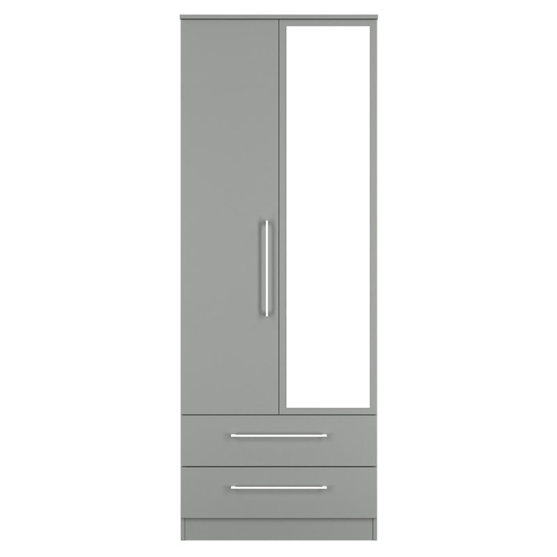 Talhaa Manufactured Wood Wardrobe, Uniform Grey/White