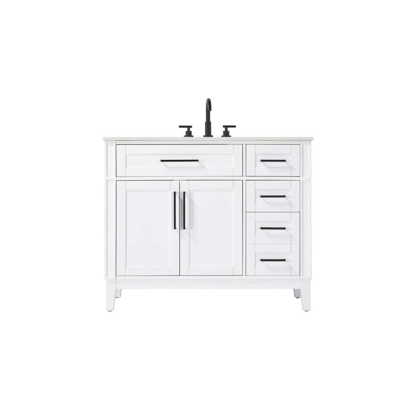 Meuble-lavabo simple 42 po blanc miel, Blanc