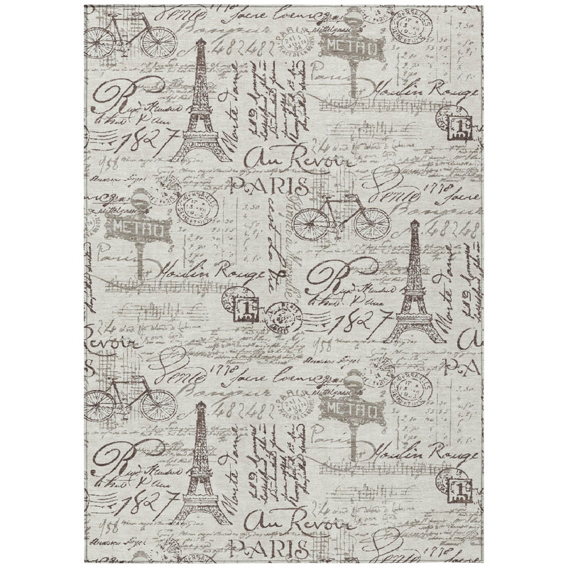 Machine Washable Indoor/Outdoor Eden ACN2209 Novelty Rug, Rectangle 5' x 7'6"