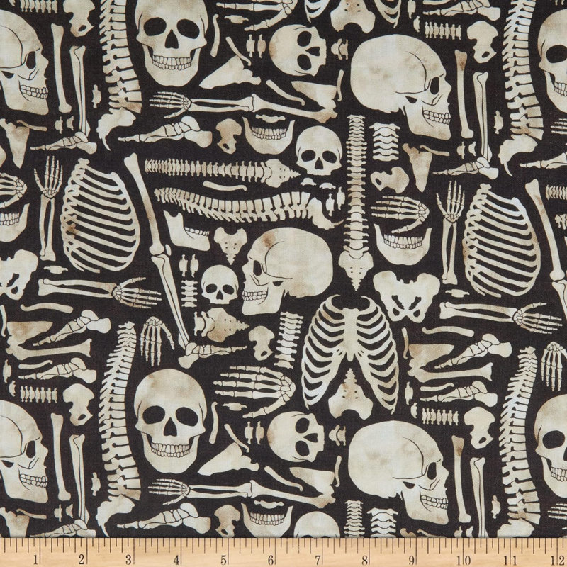 Tissu noir 100% coton Springs