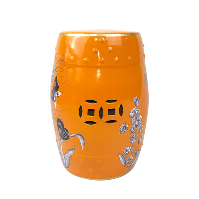 Flower and bird ceramic stool
