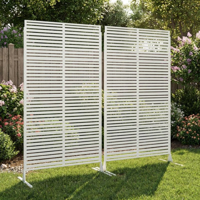 2 clôtures de jardin décoratives en métal 2 PCS - H 70,9 po de conception antirouille pour les bordures de jardin et de lit de fleurs, installation facile à assembler, panneaux d'intimité intérieurs et extérieurs pour patio, piscine ou pelouse