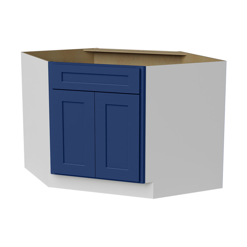 Armoire d'angle, Shaker bleu