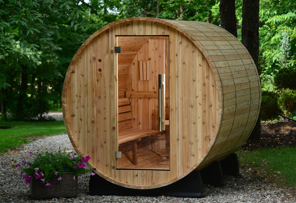 Enjoy the spacious Princeton Barrel Sauna