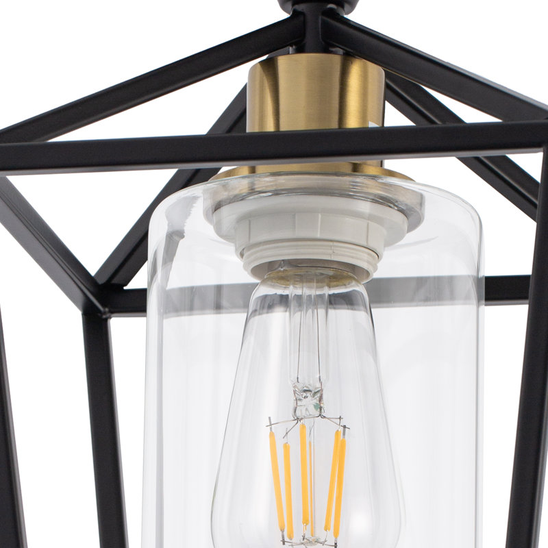 Luminaire encastré Crattic Lantern, Noir mat / Or, H 9,45 po x l 7,09 po x P 7,09 po