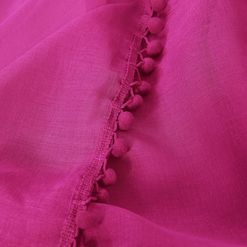 Aeian Semi Sheer Curtain Pair, 60" W x 84" L, Pink
