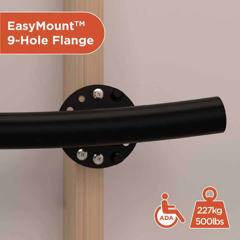 (2x Pack) Wave Grab Bar (24in), Left and Right Orientation, Matte Black