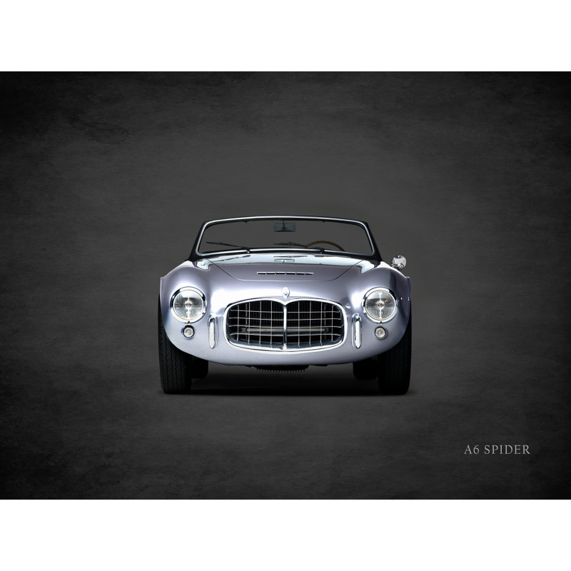 «Maserati A6 Spider» par Mark Rogan - reproduction d'art sur toile tendue, H 36 po x l 48 po