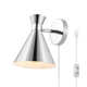 Puliafico Single Light Dimmable Plug-in Armed Sconce
