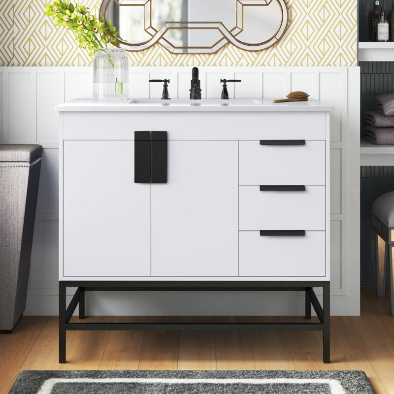 Ensemble de meuble-lavabo simple 36 po Eugene, Blanc