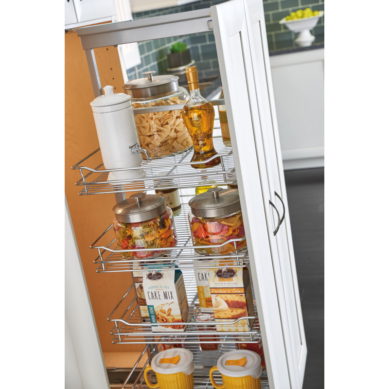 Rev-A-Shelf Adjustable Pantry System for Tall Pantry Cabinets, 43.41" H x 15.59" W x 21.72" D